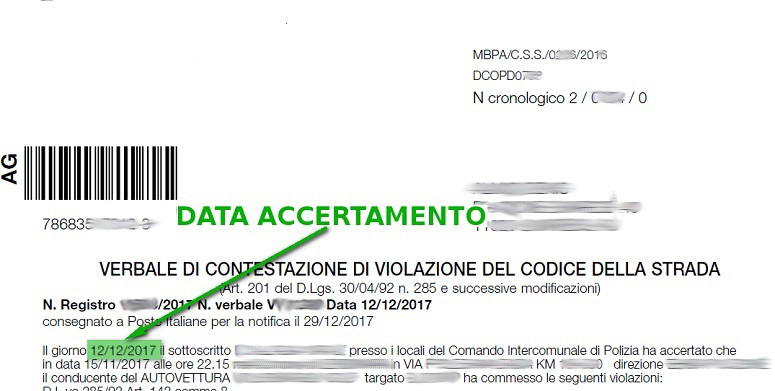 Immagine che descrive come recuperare la data